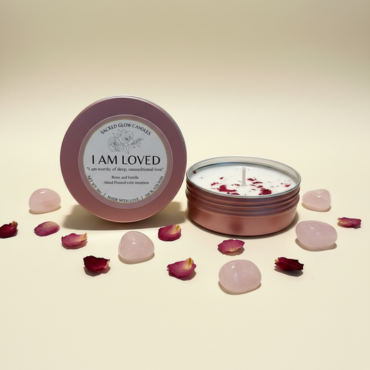 Mini I am loved soy wax 2oz candle