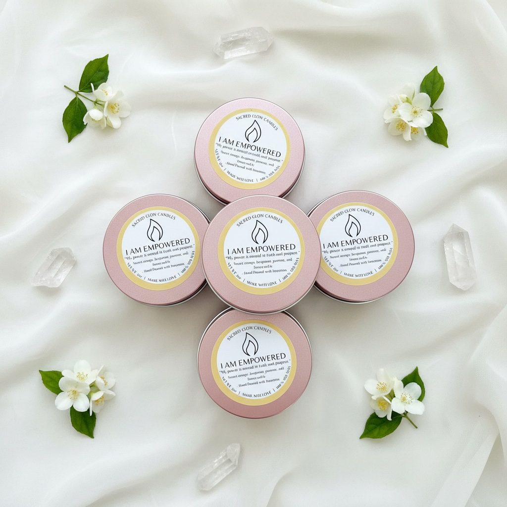 Mini Intention Candle : I Am Empowered, sweet orange, bergamot, honeysuckle, jasmine scents