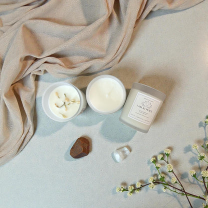 Healing and Empowerment Trio Candle Set: lavender and chamomile, eucalyptus, peppermint, frankincense, sweet orange, bergamot, honeysuckle