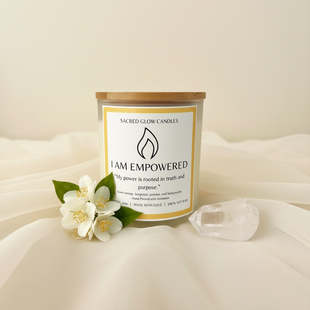 I Am Empowered: Sweet Orange, Honeysuckle, Bergamot, and Jasmine 10oz Candle 
