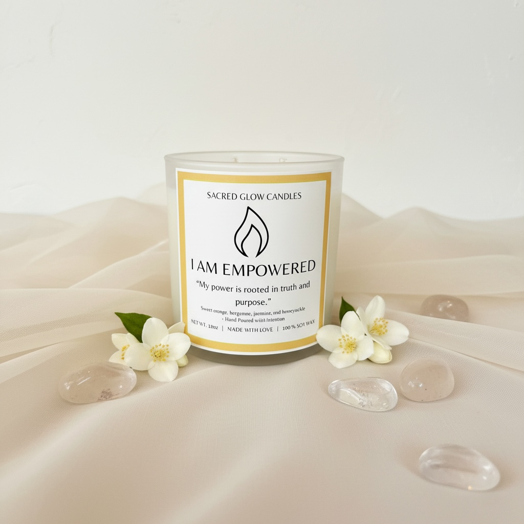 I Am Empowered: Sweet Orange, Honeysuckle, Bergamot, and Jasmine 10oz Candle 