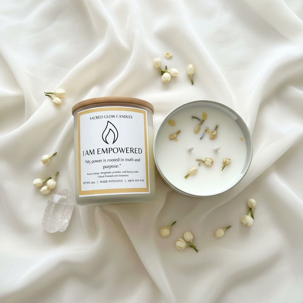 I Am Empowered: Sweet Orange, Honeysuckle, Bergamot, and Jasmine 10oz Candle 
