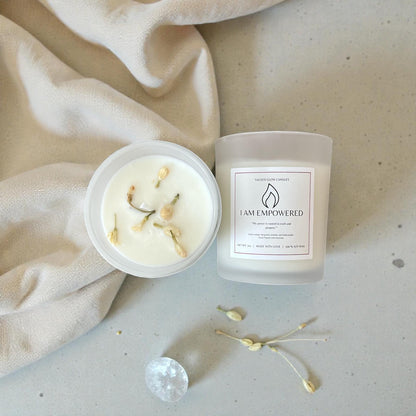 I Am Empowered: Sweet Orange, Honeysuckle, Bergamot, and Jasmine Candle