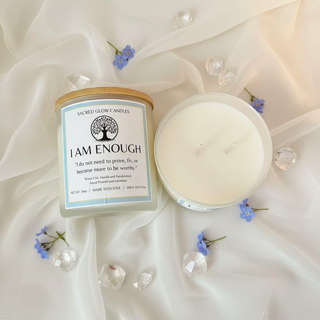 I Am Enough: White Oak, Vanilla, Sandalwood Candle