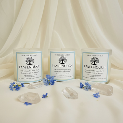 I Am Enough: White Oak, Vanilla, Sandalwood Candle