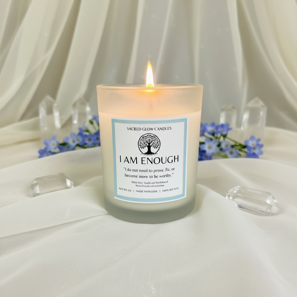 I Am Enough: White Oak, Vanilla, Sandalwood Candle