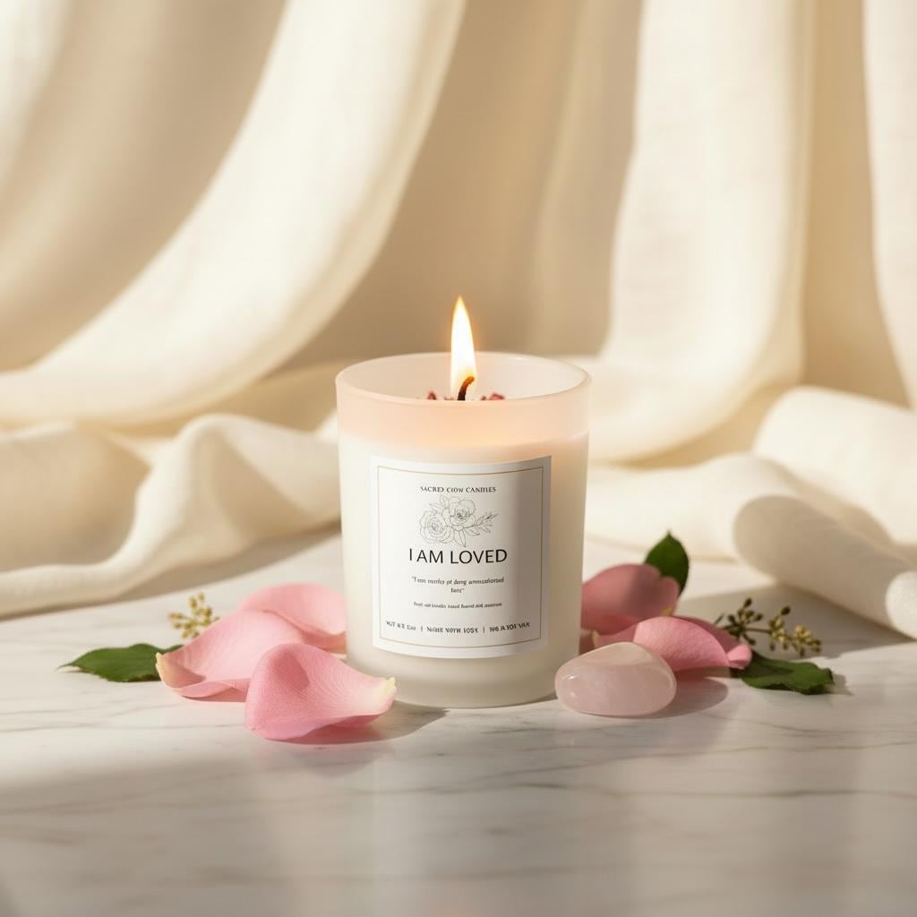 I Am Loved candle - Rose and Vanilla Candle scents