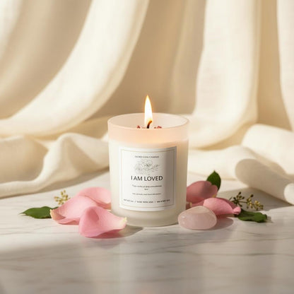I Am Loved candle - Rose and Vanilla Candle scents