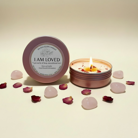 Mini I am loved soy wax 2oz candle