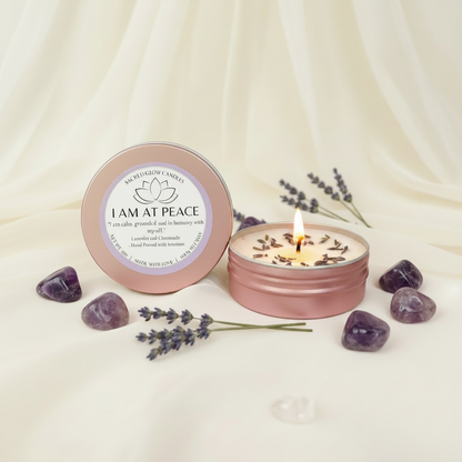 Mini Intention Candle – I Am At Peace, lavender and chamomile scents