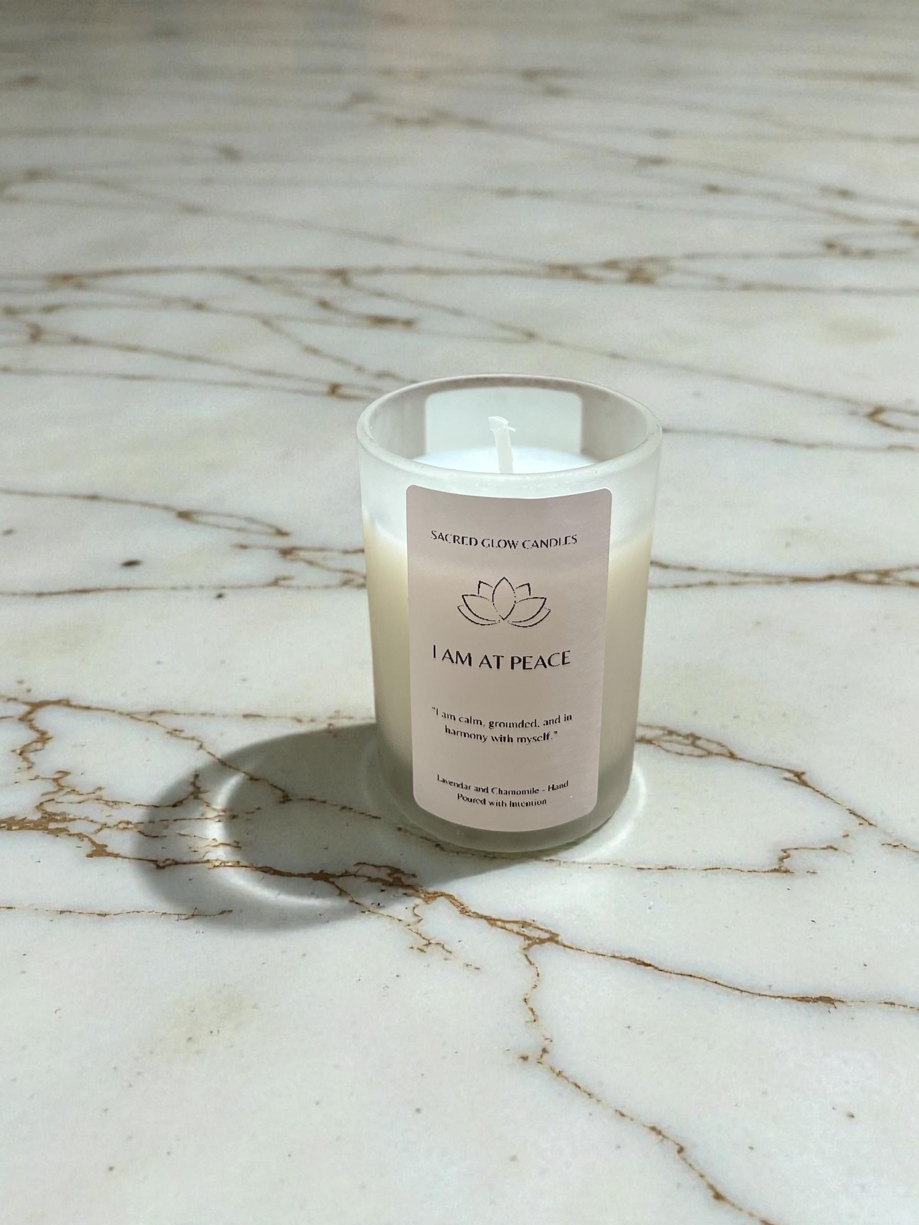Mini Intention Candle – I Am At Peace, lavender and chamomile scents