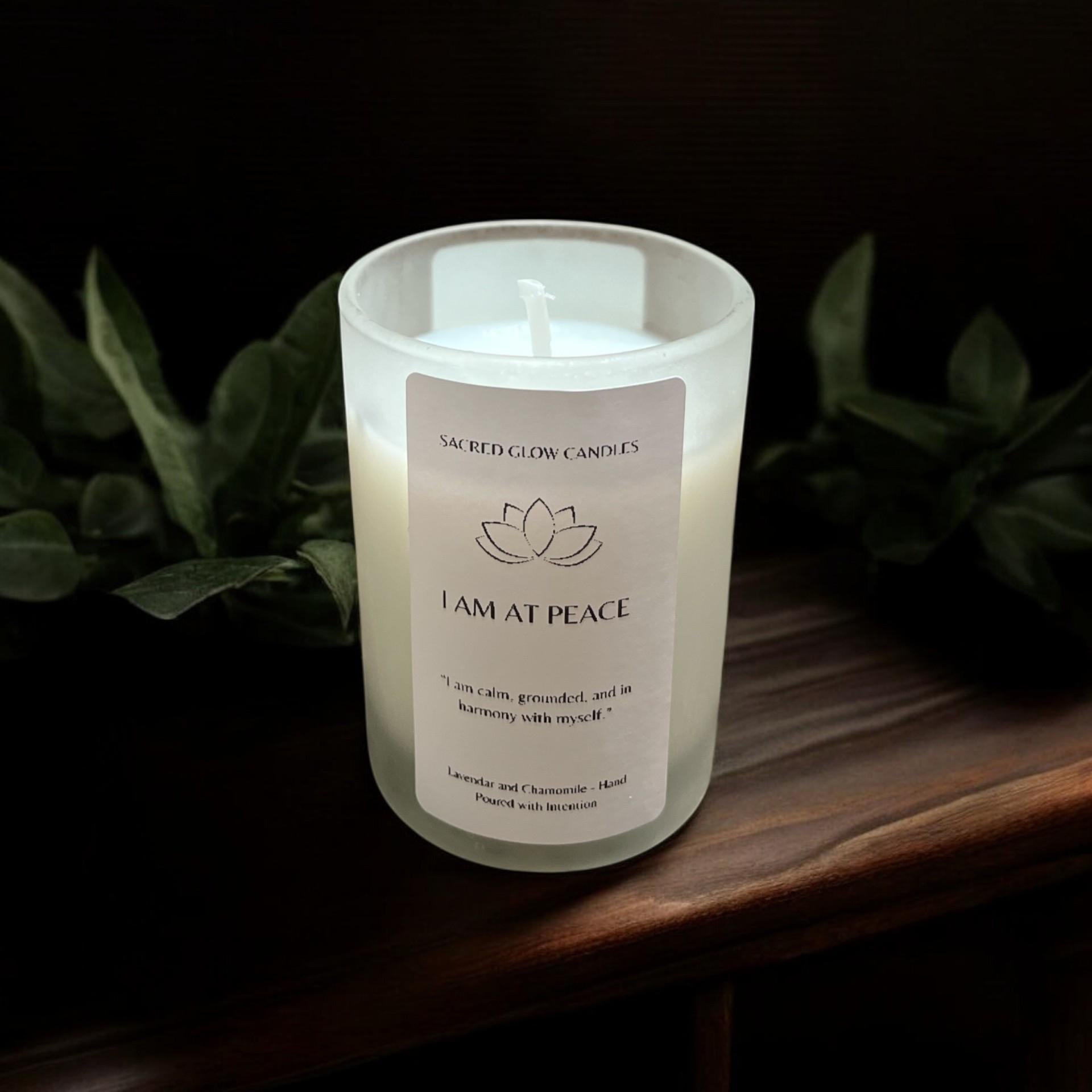Mini Intention Candle – I Am At Peace, lavender and chamomile scents