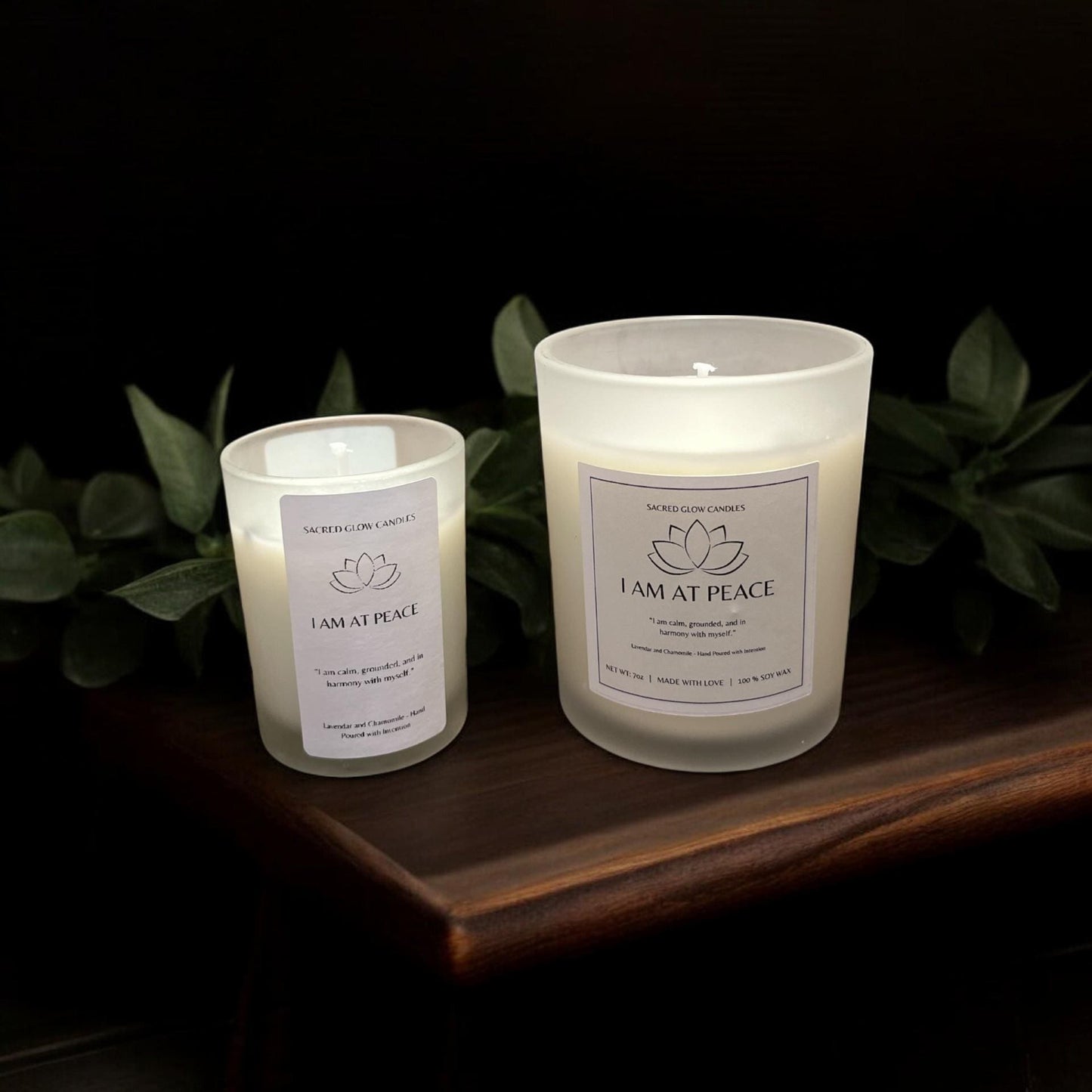 Mini Intention Candle – I Am At Peace, lavender and chamomile scents