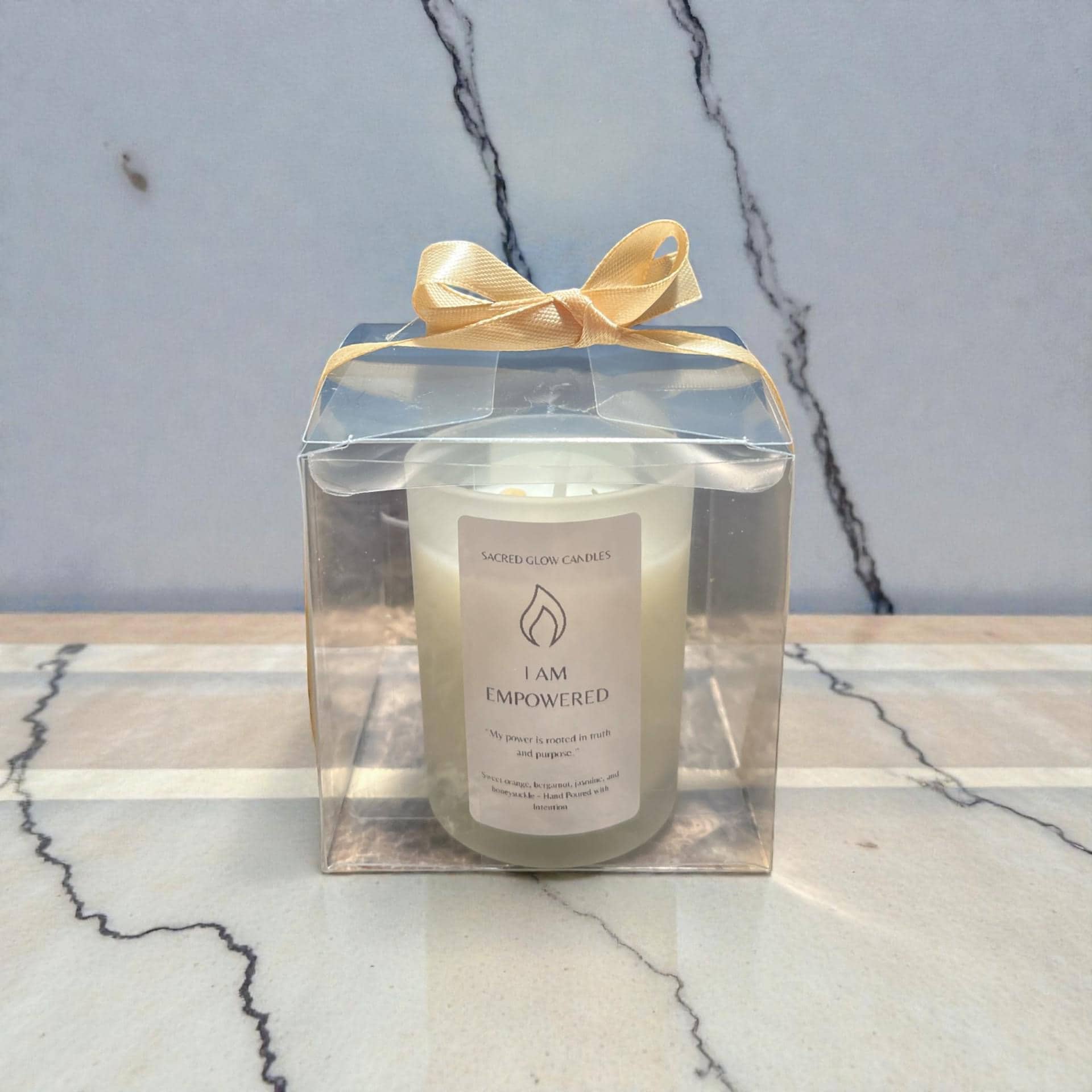 Mini Intention Candle : I Am Empowered, sweet orange, bergamot, honeysuckle, jasmine scents