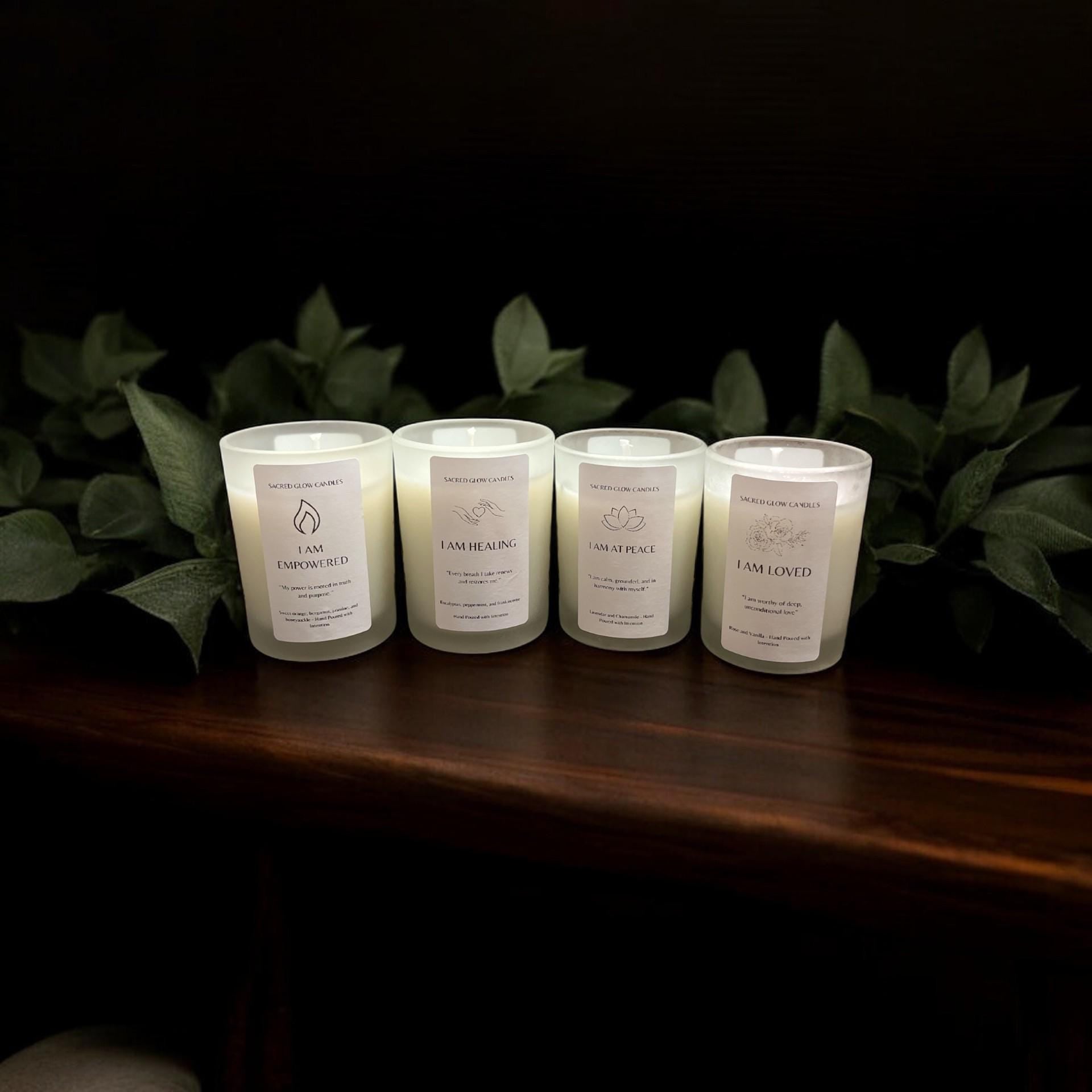 Mini Intention Candle : I Am Empowered, sweet orange, bergamot, honeysuckle, jasmine scents