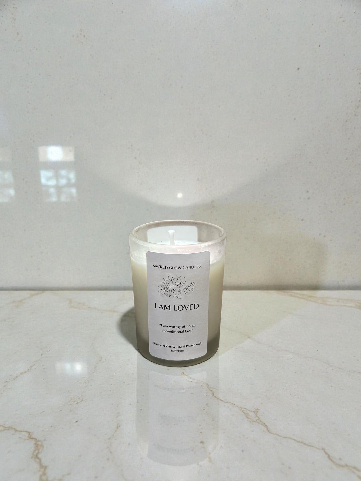 Mini Intention Candle – I Am Loved, Rose and Vanilla scent
