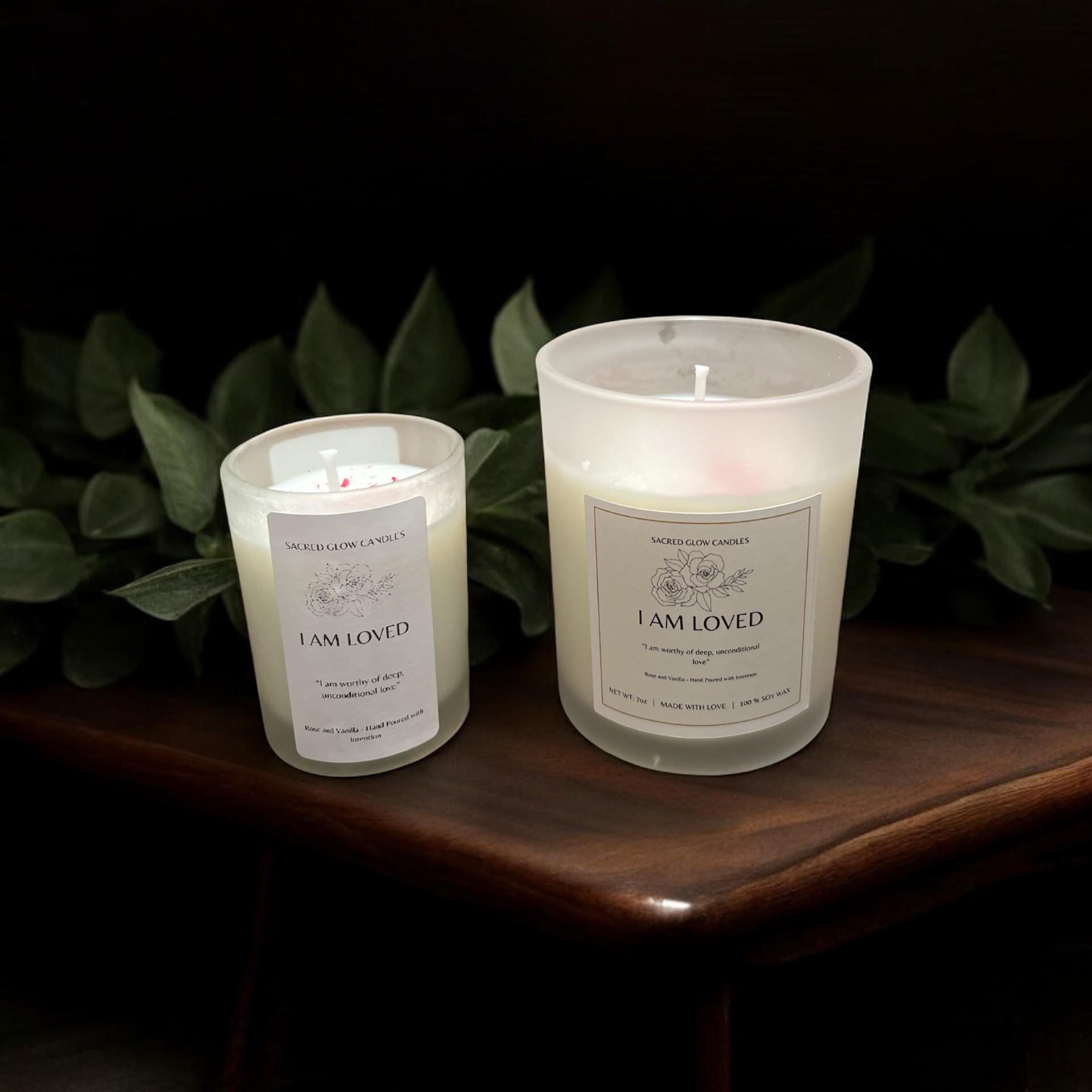 Mini Intention Candle – I Am Loved, Rose and Vanilla scent