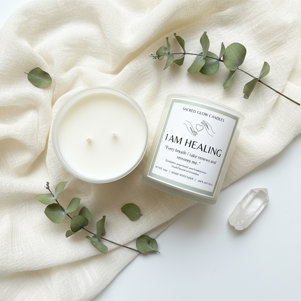I Am Healing - Eucalyptus, Peppermint, Frankincense Candle