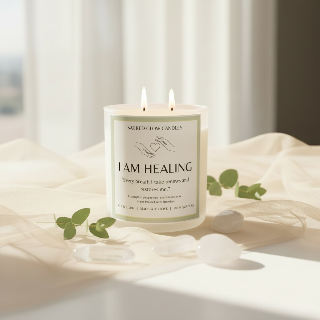 I Am Healing - Eucalyptus, Peppermint, Frankincense Candle